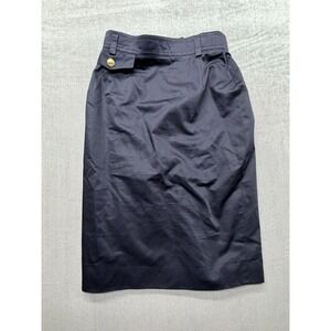 Vintage Laurel Knee Women Skirt Blue Navy Size 36 100% Cotton